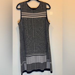 NIC + ZOE Forefront Shift Navy Blue & White Sleeveless Dress Sz XL